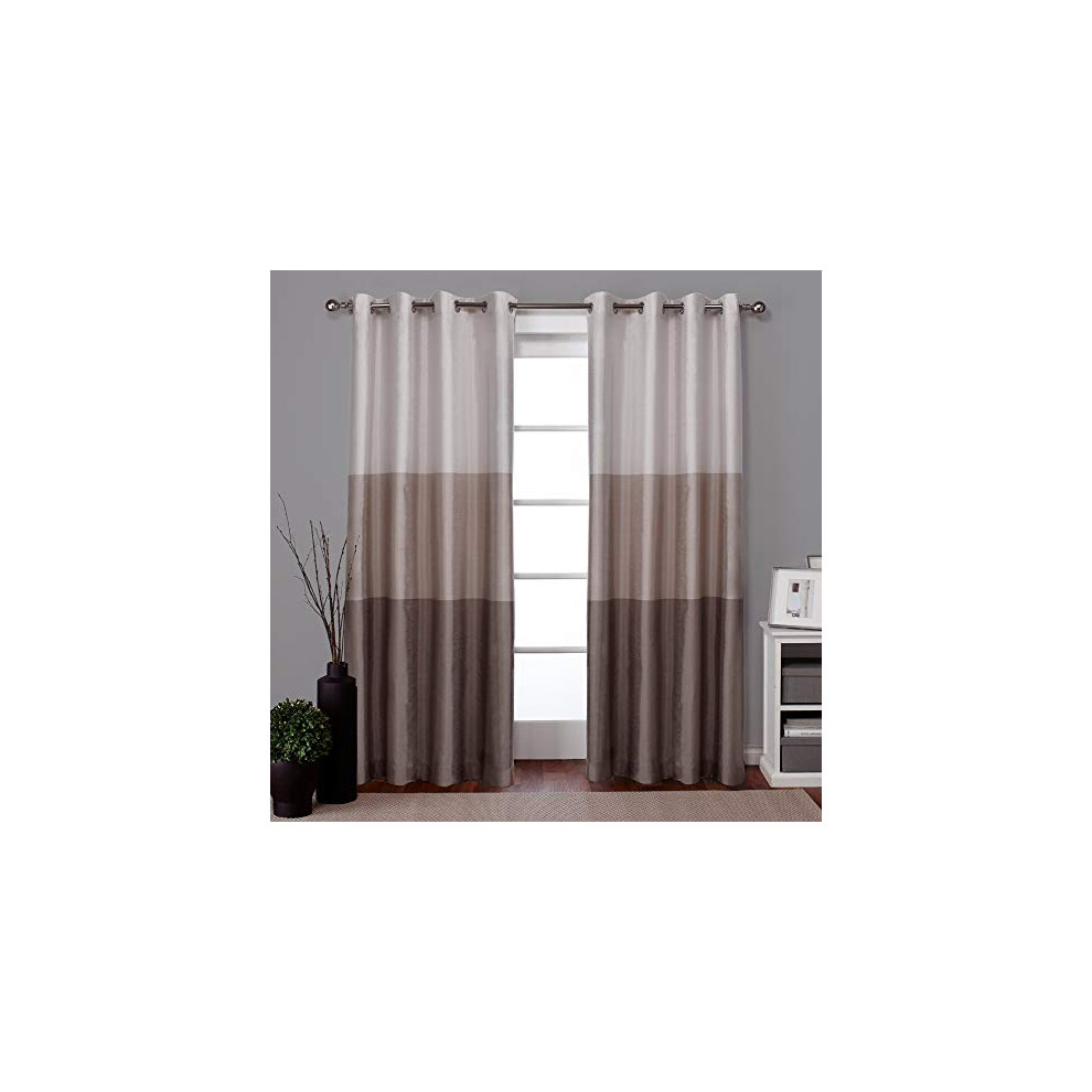 Exclusive Home Curtains Chateau Grommet Top Panel Pair, Taupe, 54x84, 2 Piece