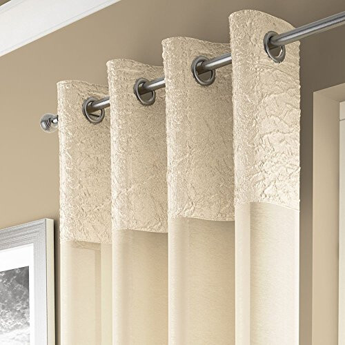 Mirabel Madeira Eyelet Voile Panel - Champagne - 90"/229cm