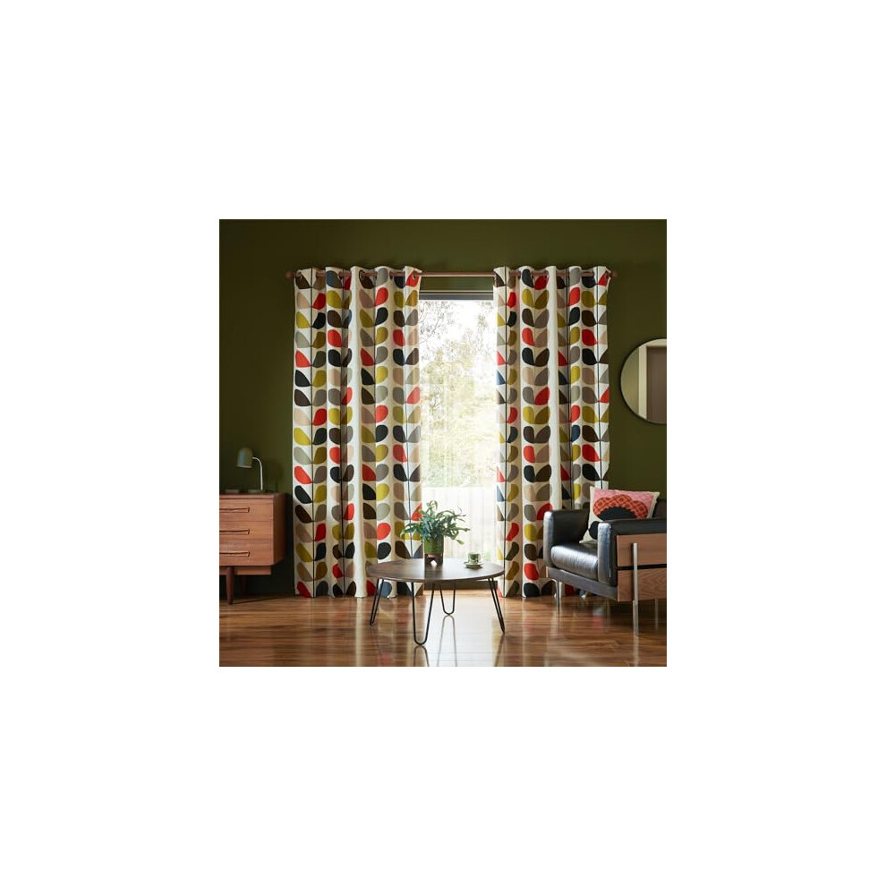 Orla Kiely - Multi Stem - Multi - Eyelet Curtains - 66X54"/168X137cm