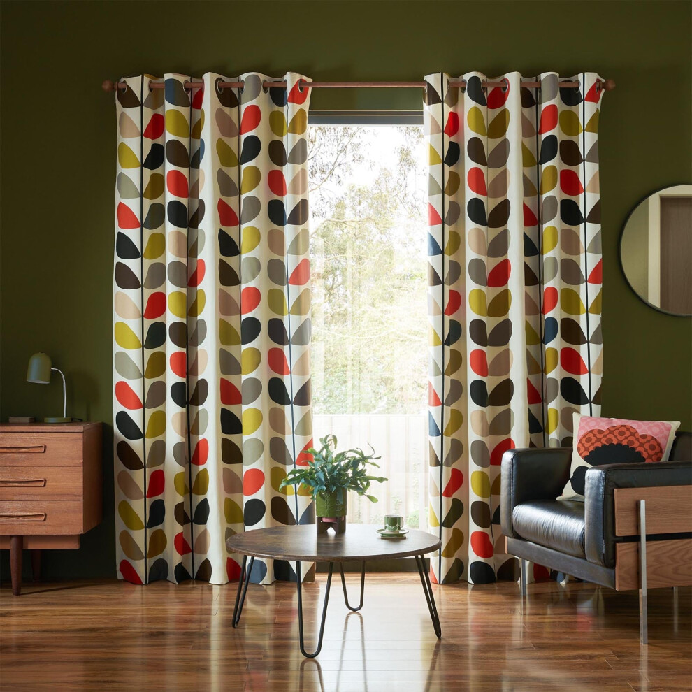Orla Kiely - Multi Stem - Multi - Eyelet Curtains - 90x72"/229x183cm