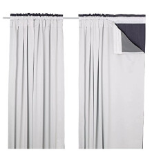 RAYYAN LINEN 66" Width X 52" Drop BLACKOUT THERMAL CURTAIN LININGS (Inc.Hooks) FOR ALL TYPES OF CURTAINS 3 PASS LINING TAPE TOP | SOLAR LIGHT
