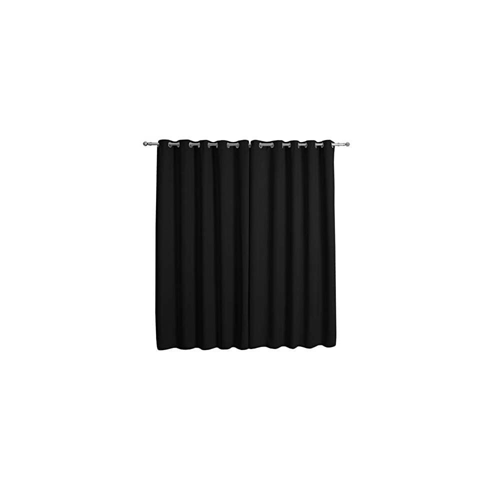 Sleepdown Ultra Soft Eyelet Blockout Curtains Thermal Insulated for Bedroom and Living Room 66 x 90 Inch Black 2 Panels-image-OPC-PDTD2DZ-NEW