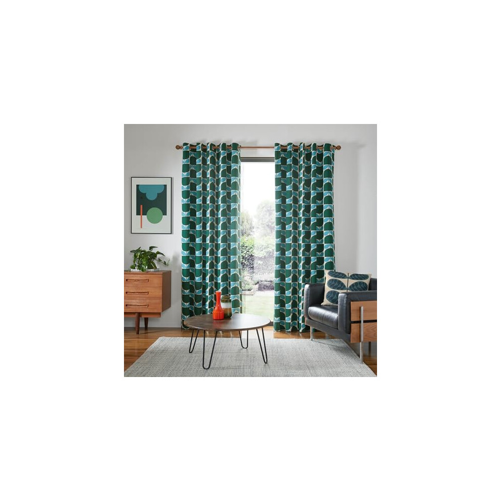 Block Stem Jade Eyelet Curtain Pair