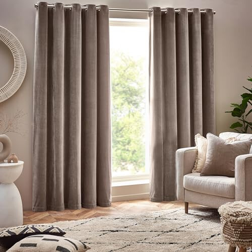 Neal's Yard Remedies Yard Heavy Chenille Velvet Eyelet Curtains