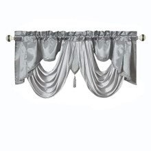 GOHD Valarie Fancy vinduesvalance. 54 x 18. Taft stof med bl?d satin swag. Tilf?j Royal luxruy Accent til dit hjem. (Gr?)