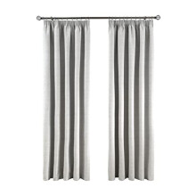 Sleepdown Textured Rib Weave Pencil Pleat Blackout Lined Curtains Thermal Insulated for Bedroom and Living Room 66 x 54 Inch Grey 2 Panels