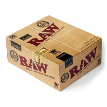 Raw Slim Fabric Rolling Paper, Brown, King, Box of 50