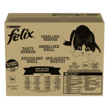 Felix Tasty Shreds Adult Wet Cat Food Mixed Selection in Gravy 120x80g