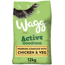 Wagg Active Goodness Complete Dry Adult Dog Food Chicken & Veg 12 kg - For All Active Working Dog Breeds