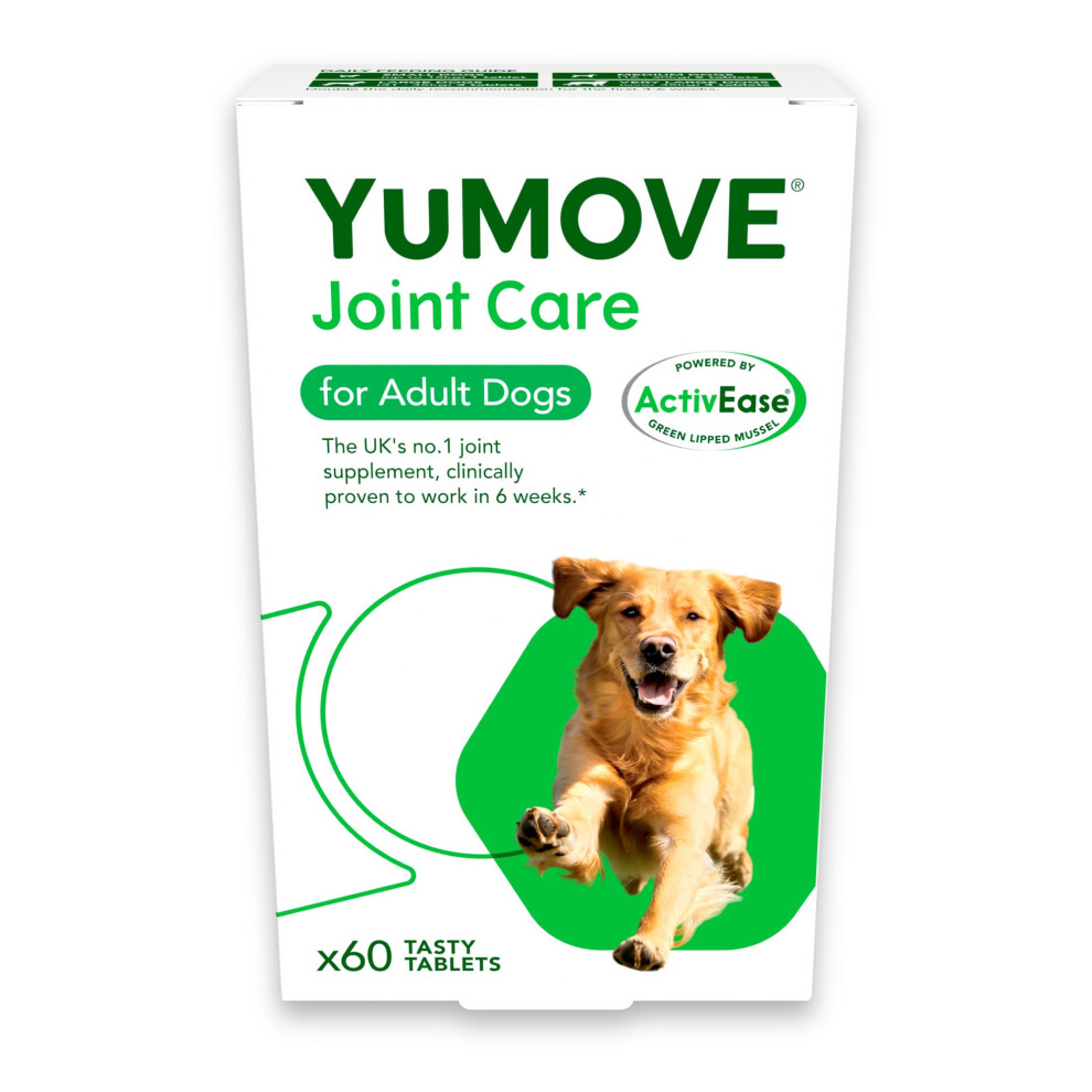 New Yumove Adult Dog | Joint Supplement For Adult Dogs, With Glucosamine, Chondroitin, Lipped Mussel | Aged 6 To 8 | 60 Tablets Green