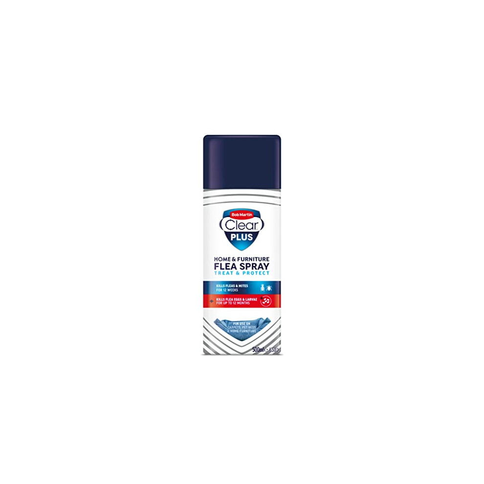 Bob Martin Clear Plus Flea Spray Treatment For The Home - Kills Fleas, Ticks And Dust Mites, Treats And Protects Against Infestation (500Ml)