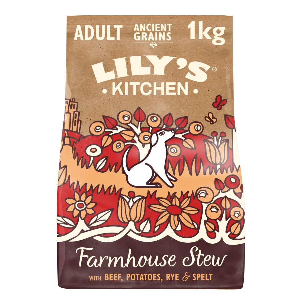 Lily's Kitchen Made with Natural Ingredients Adult Dry Dog Food Beef Stew with Ancient Grains 1kg Bag