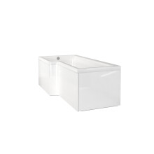 Nes Home 1700 x 850mm Left Hand L Shaped Shower Bath, Front Panel & End Panel
