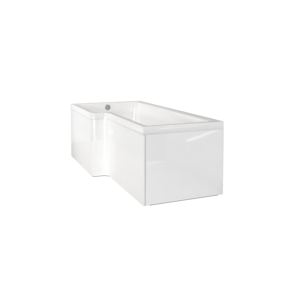 Nes Home 1700 x 850mm Left Hand L Shaped Shower Bath, Front Panel & End Panel