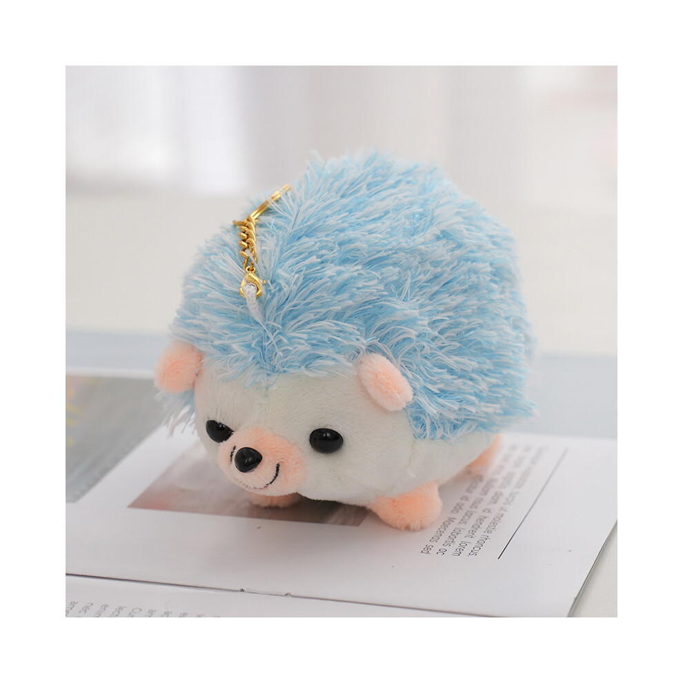 (Blue) Plush Style Hedgehog Toy Backpack Pendant Cute Keyring Exquisite Gift Decoration