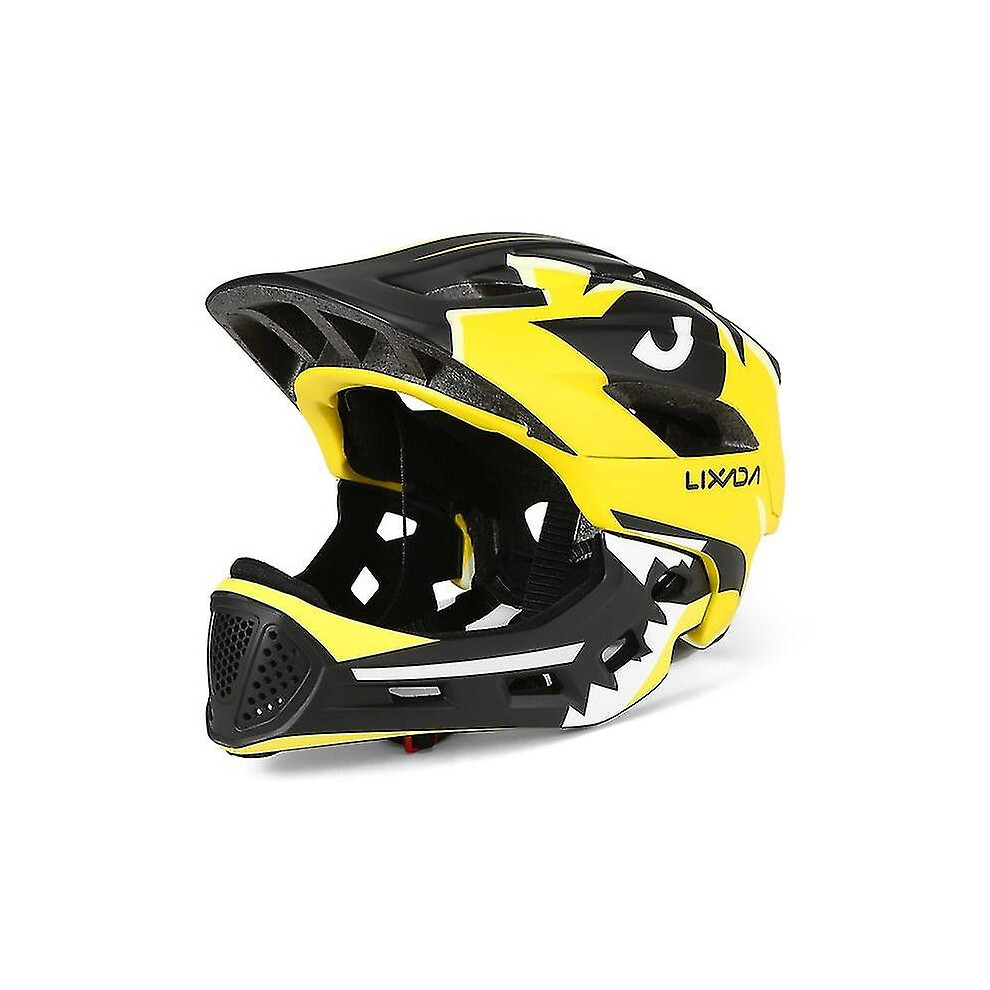 (yellow) Kids Detachable Full Face Bike Helmet Children's Sports Child Cycling Mtb Motorcycle Skateboarding Roller Skating Helmet-image-OPC-PDTDDF9-NEW