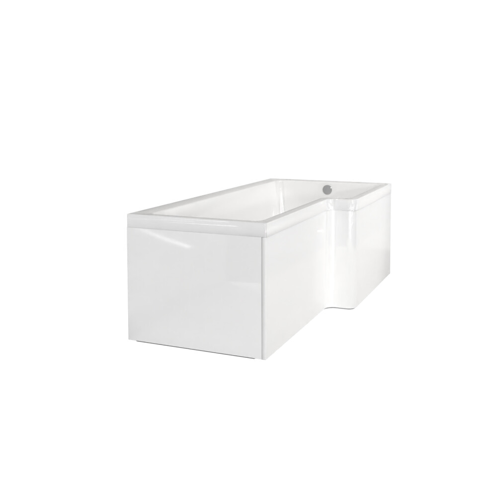 Nes Home 1700 x 850mm Right Hand L Shaped Shower Bath, Front Panel & End Panel