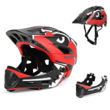 (red) Kids Detachable Full Face Helmet Children Sports Safety Helmet For Roller Skating