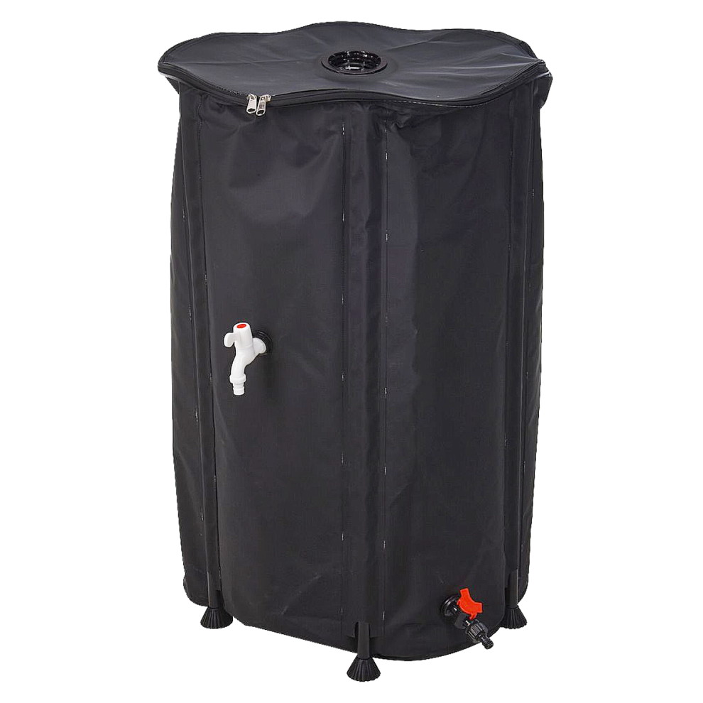 (250 Litre) Large 250L or 500L Rain Water Butt Rainwater Tank Barrell Lid Tap Hose Garden Black