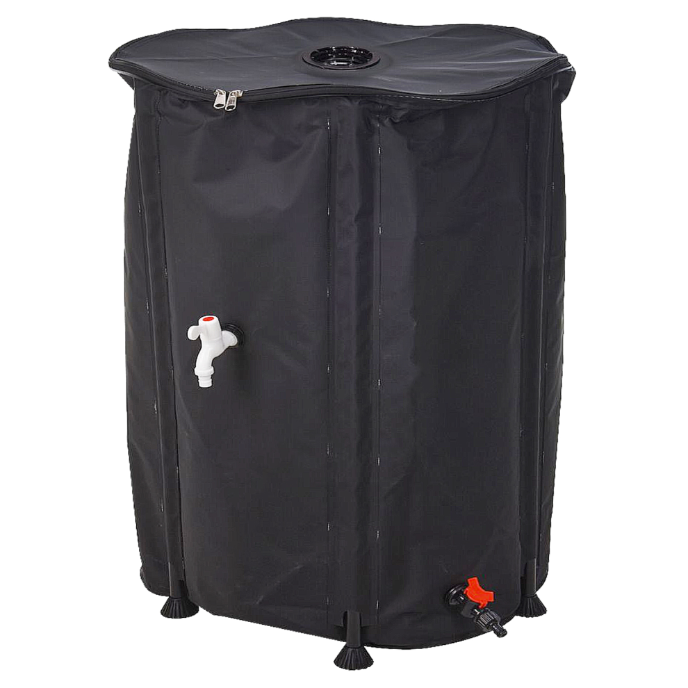 (500 Litre) Large 250L or 500L Rain Water Butt Rainwater Tank Barrell Lid Tap Hose Garden Black