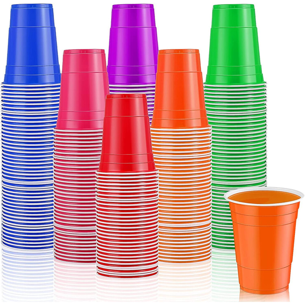 180 Pcs 16 Oz Party Plastic Disposable Cups Heavy Duty Disposable Drinking Cups In Assorted Colors Wedding Cups With 6 Colors Red Plastic Cup Disposab