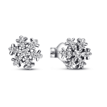 Pandora Silver Sparkling Snowflake Stud Earrings 292370C01 - Sterling Silver Snowflake with Clear Cubic Zirconia Pavé