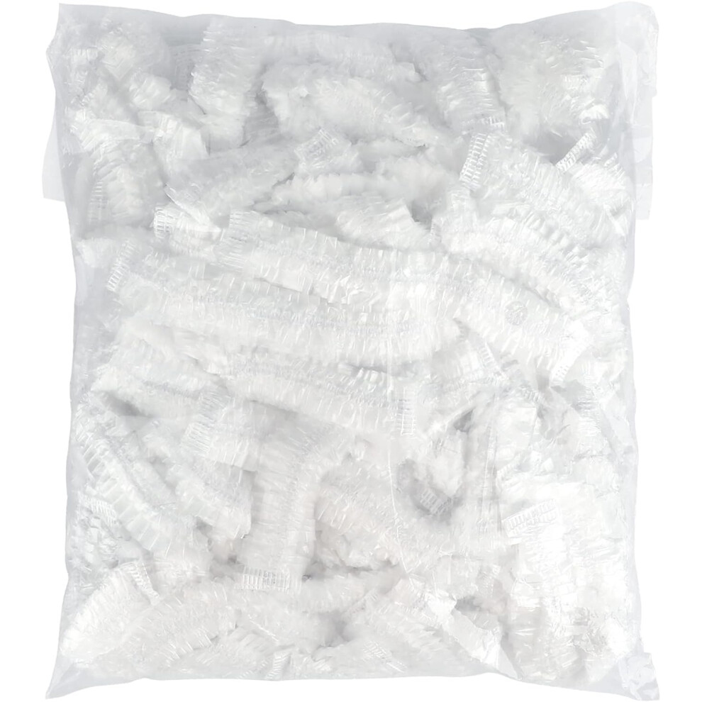 100PCS Disposable Shower Caps - 44CM Plastic Elastic Bath Cap
