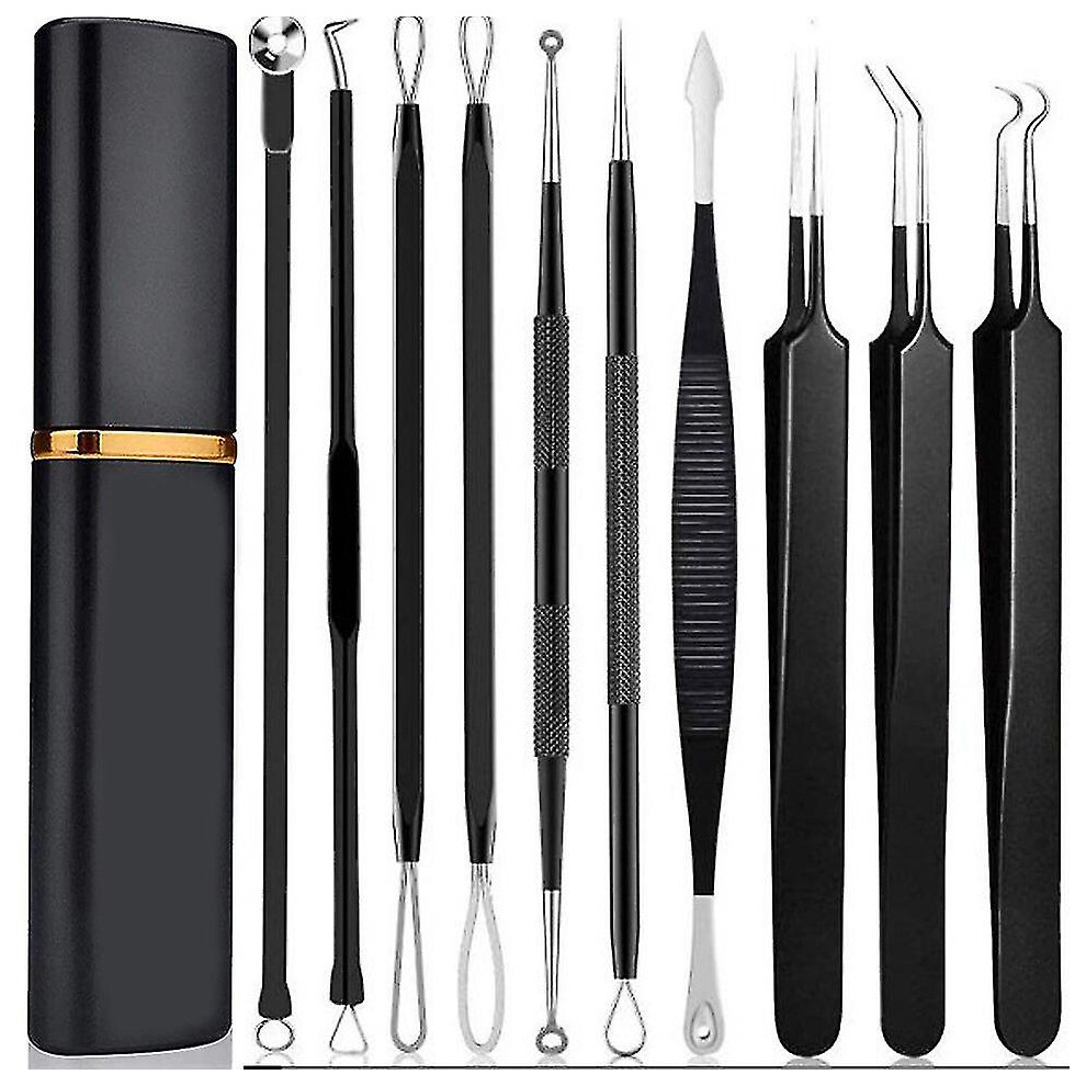 Pimple Popper Tool Kit,10 Pcs Professional Pimple Comedone Extractor Tool Acne Removal Kit