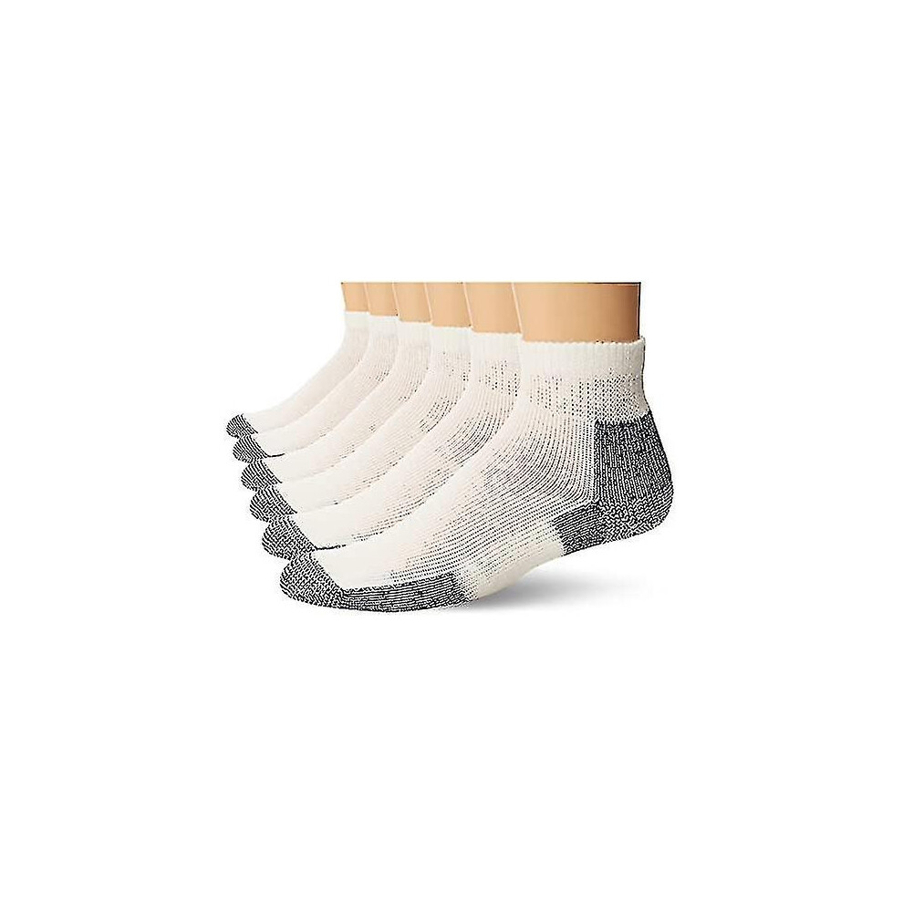 (WhiteNavy (6 Pair), Large) Thorlos Unisex-adult Jmx Maximum Cushion Ankle Running Socks