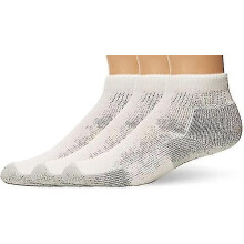 (WhitePlatinum (3 Pair), Medium) Thorlos Unisex-adult Jmx Maximum Cushion Ankle Running Socks
