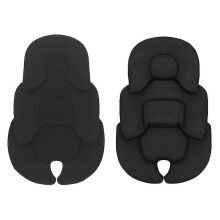 (Black) New Baby Stroller Cushion Infant Car Seat Insert Head Body Support Pillow Pram Thermal Mattress Mesh Breathable Liner Mat
