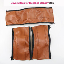 (donkey3 5 3pcs brown) Pram Armrests Covers For Bugaboo Donkey 1 2 3 5 Stroller Pu Leather Protective Case Handle Bumber Covers Strollers Accessories
