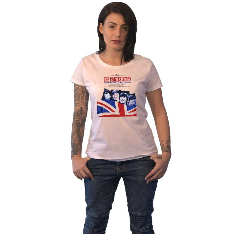 (XL, White) The Beatles The Beatles Story Skinny Fit T Shirt-image-OPC-PDTF6TM-NEW