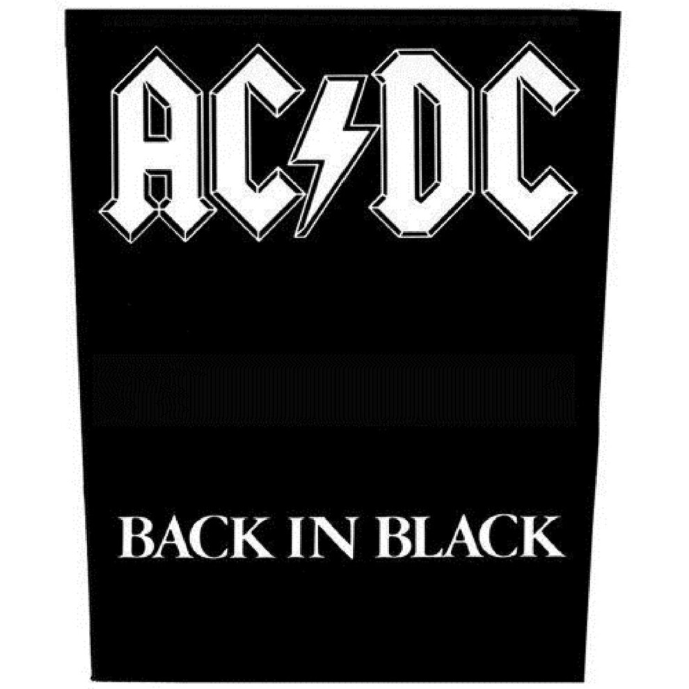 Ac/Dc Black Back In Band Logo Back Patch