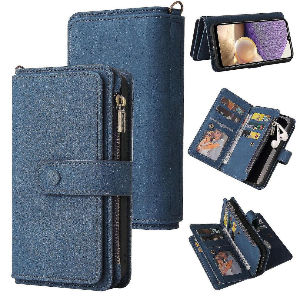 Compatible Samsung Galaxy A32 4G Case Wallet Flip Card Holder Pu Leather Magnetic Protective Flip Cover - 7669442691752