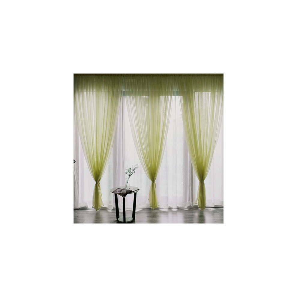 (Fruit green) Tulle Curtain Drape Panel Sheer Scarf Valances