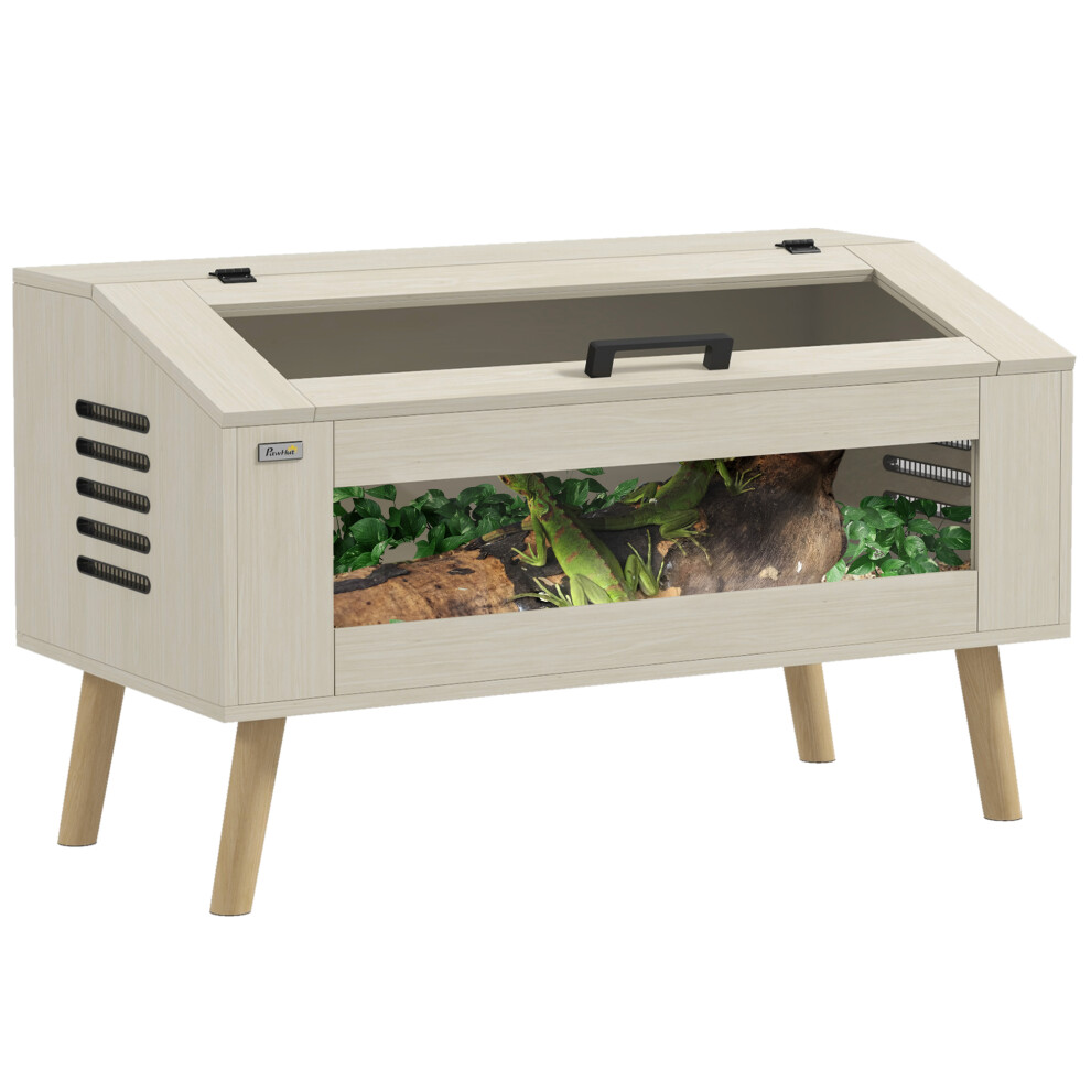 Pawhut Reptile Terrarium, 140L Snake Vivarium With Tempered Glass Windows