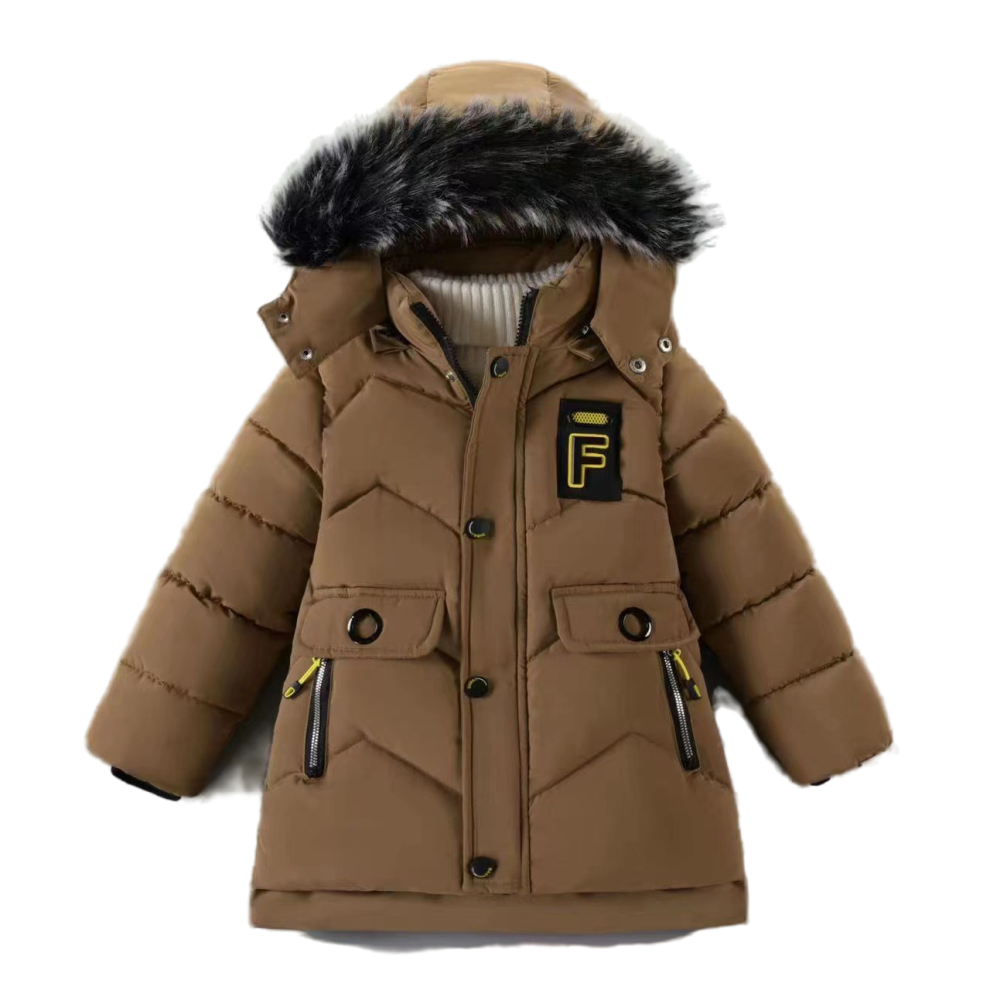Xcsgsra (Khaki, 6-7Years) Kids Boys Warm Fur Coats Jacket Outwear Hooded Uk Not,Specified