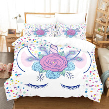 (Style 06, King(220X240CM/3PCS)) Unicorn Kids Bedding Single Double Duvet Cover NEW