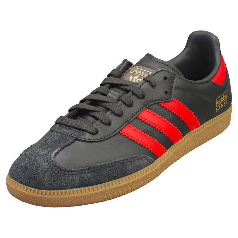 Adidas Men's Samba OG Trainers - Carbon / Better Scarlet - Grey - Size: 7