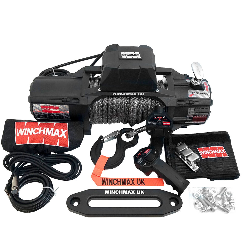 13,500lb 'SL'  Military Grade 12V Winch. 28m x 11mm Dyneema Rope.