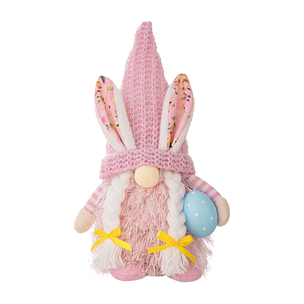 (female) Plush Easter Bunny Gnome Plush Faceless Gnome with Bunny Ears Table Decor