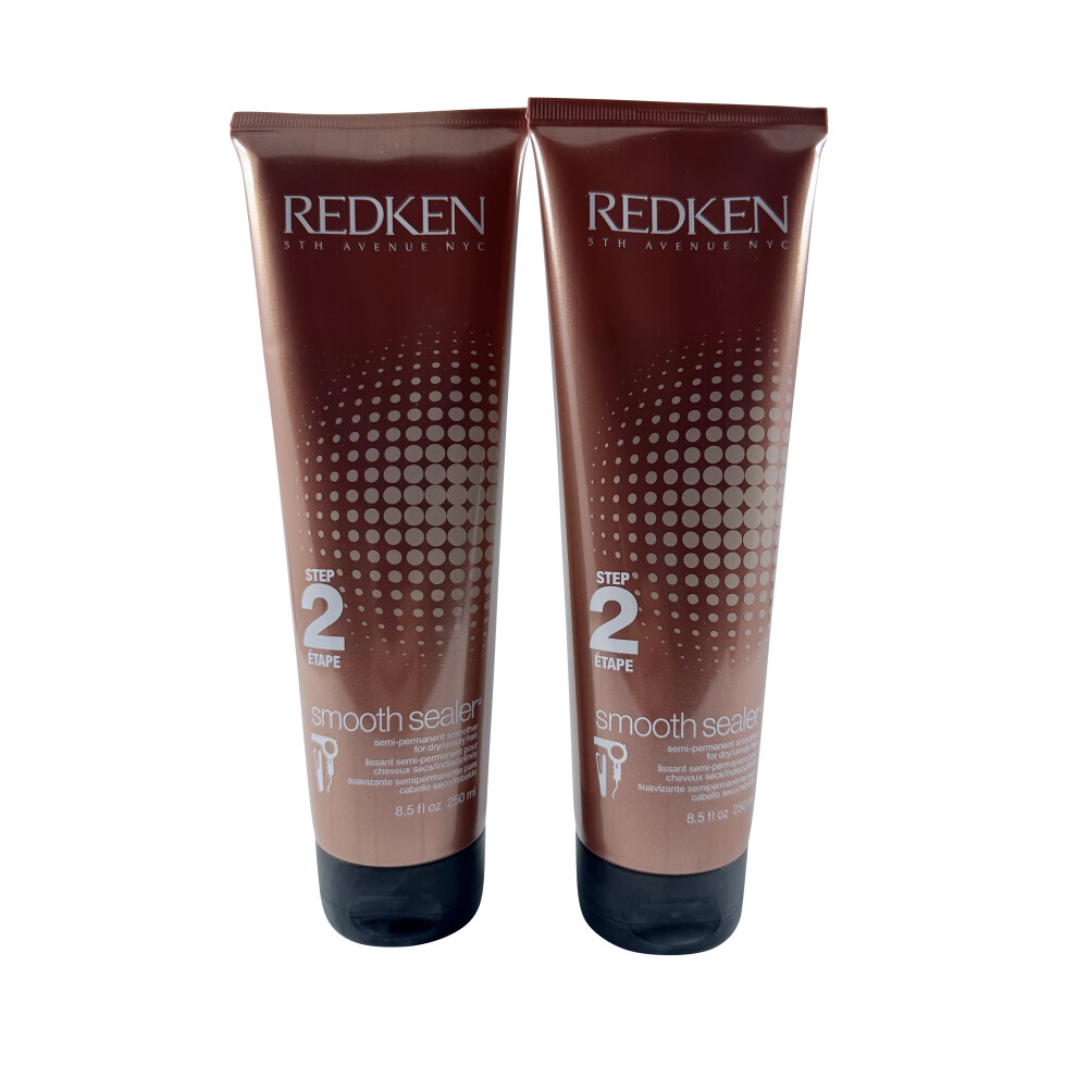 Redken Smooth Sealer Step 2 Semi Permanent Smoother Dry Hair 8. 5 OZ Set of 2