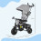 Homcom HOMCOM 6 in 1 Kids Trike, Stroller with Parent Handle, Grey 2
