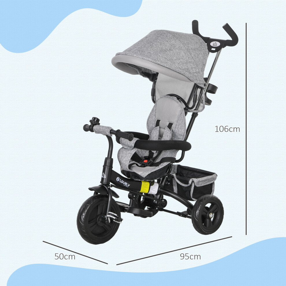 HOMCOM 6 in 1 Kids Trike for 1-5 Years, Toddler Tricycle Folding Bike