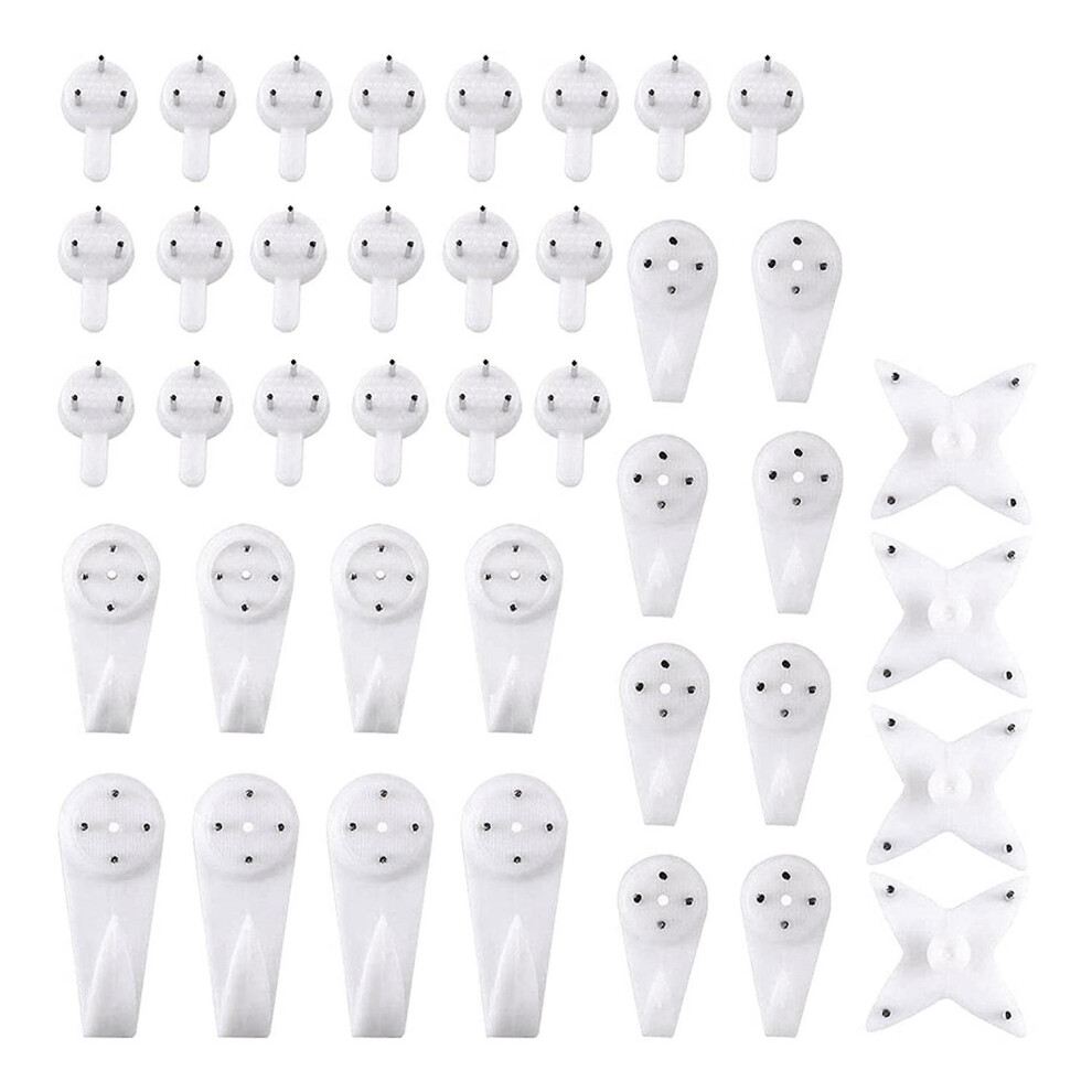 40Pcs Invisible Nail Screws Wall Hooks Picture Hangers Traceless Photo Hook Multi Function Picture 7669442710309