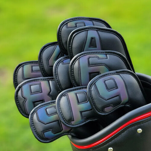 Golf Iron Head Covers With Magnetic Closure Gradient Black 10 Pcs 2