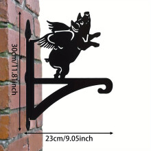 (Pig) Hanging Plant Stand Metal Iron Outdoor Decoration Wall Hanging Plant Flower Basket Hanger, Suitable For Outdoor Flower Pot Chandelier Farm Decoration