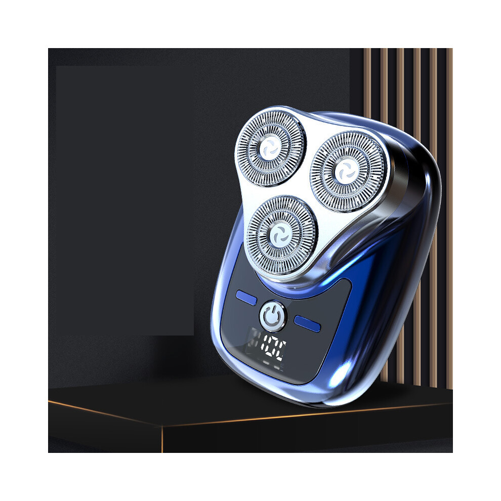 (Blue) Three In One Shaver With Electric Charge Display For Mens Electric Shavers
