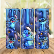 (OZ0623) Cartoon Tumbler With Lid And Straw, 20oz Stitch Stainless Steel Water Bottle, Insulated Cups